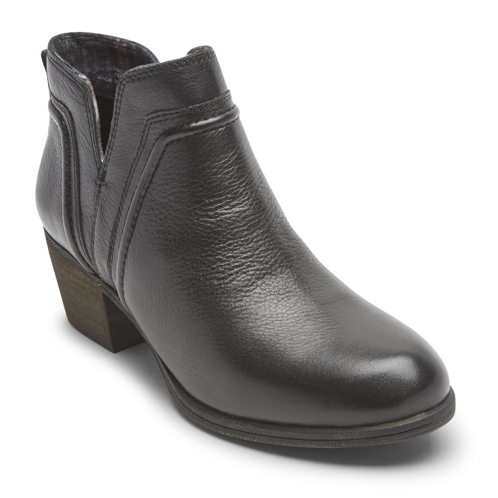 Rockport Booties For Womens Black - Cobb Hill Anisa V-Cut - ZM8472350